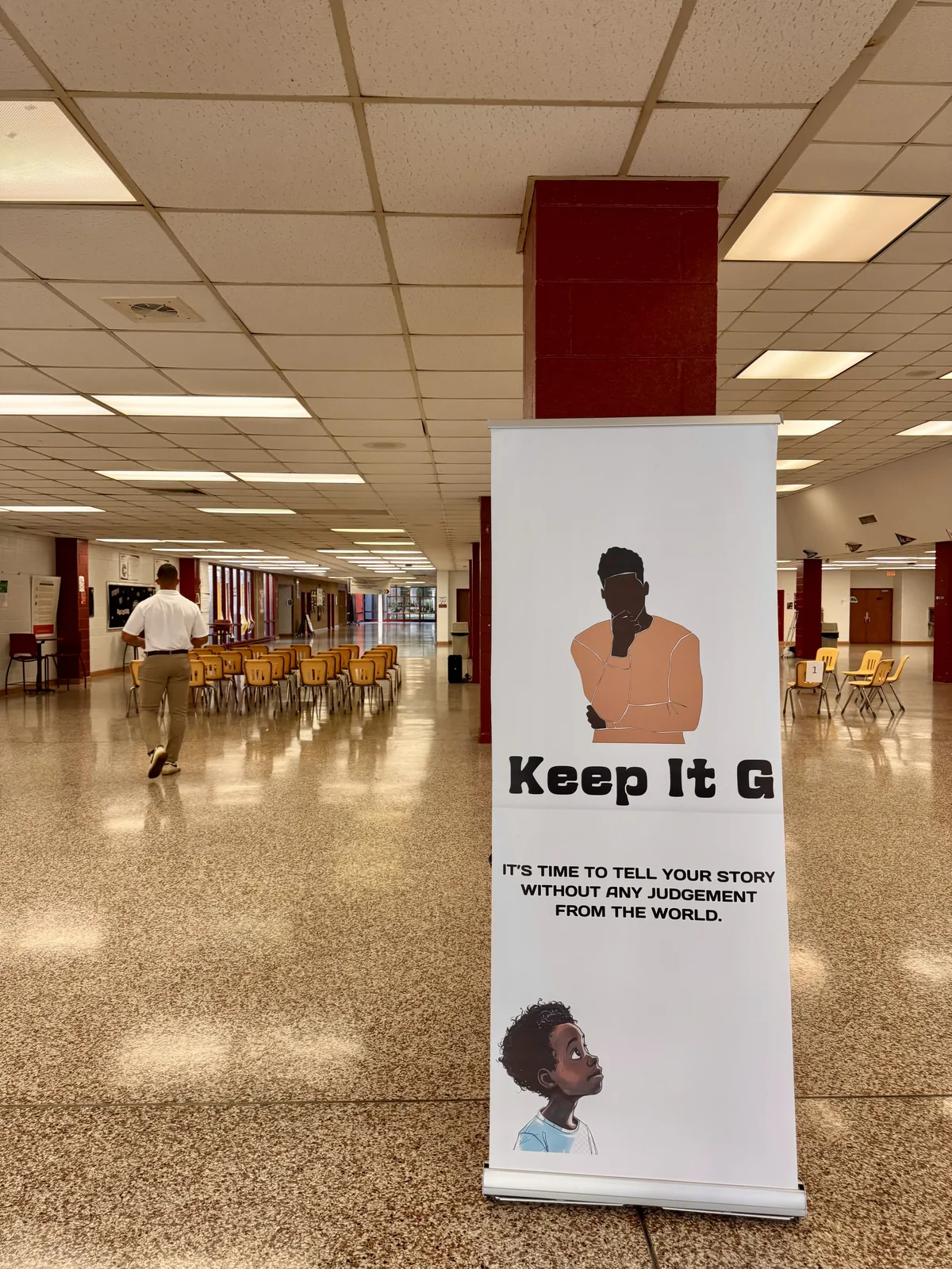 The Keep It G banner at an event: It's time to tell your story without any judgement from the world.